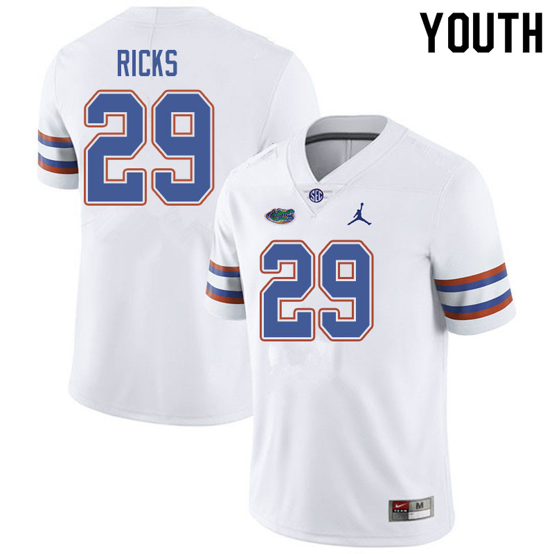 Jordan Brand Youth #29 Isaac Ricks Florida Gators College Football Jerseys Sale-White - Click Image to Close